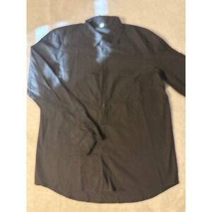 Unbranded Button Down Shirt Mens Size S Black Excellent Long Sleeve Solid 2504